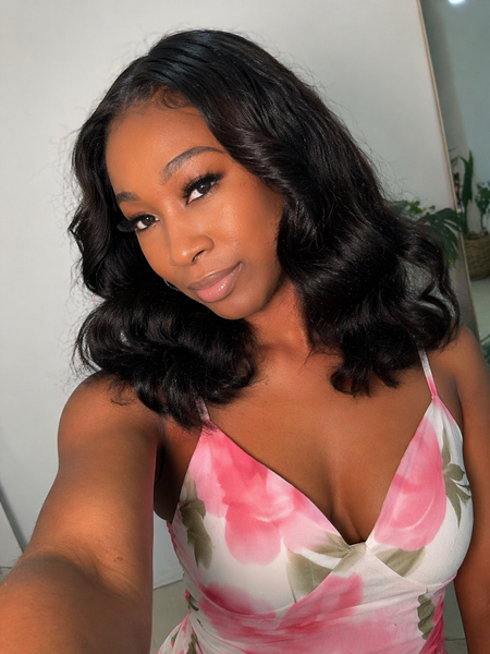 14" Body wave Bob 5x5 lace closure unit.