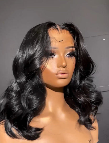 14" Body wave Bob 5x5 lace closure unit.