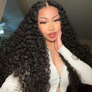 Cambodian deep curly 5x5 Hd 26”Glueless unit 200% density