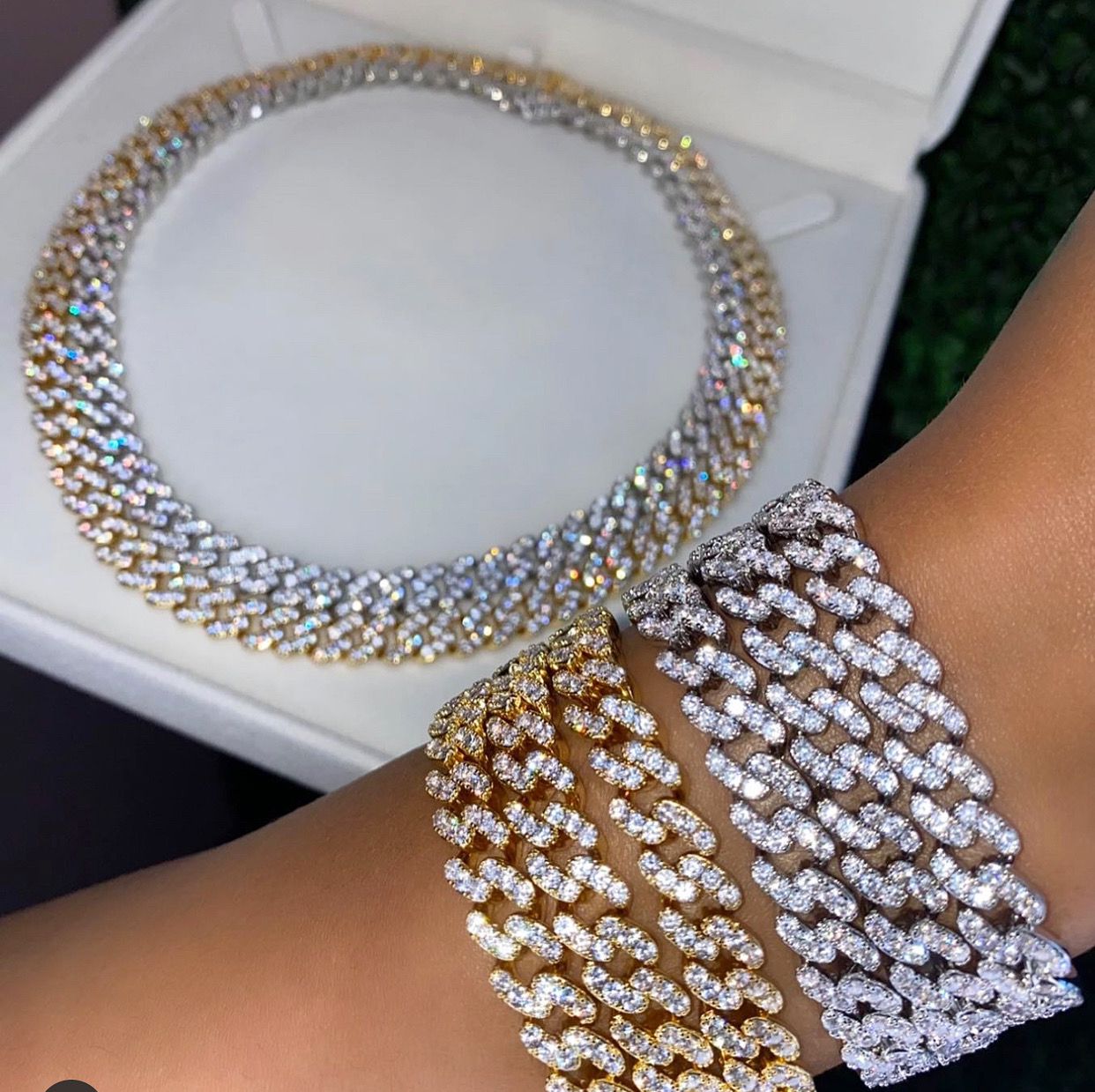 Miami Cuban links Gold tone