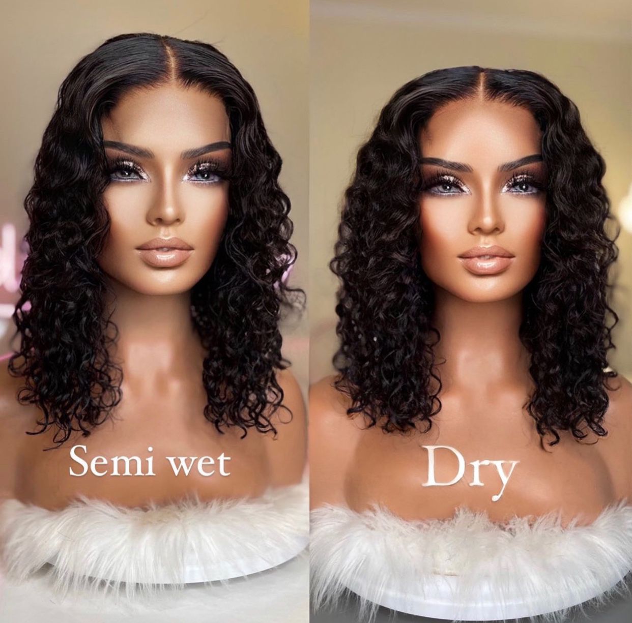 14" Exotic Water wave lace closure 5x5 Bob unit